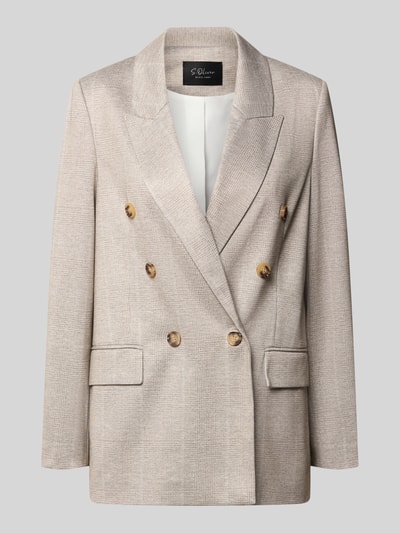 s.Oliver BLACK LABEL Regular fit lange blazer met dubbele knoopsluiting Lichtgrijs - 1