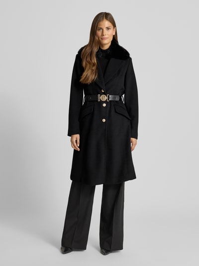 Guess Mantel mit Gürtel und Pattentaschen Black 1