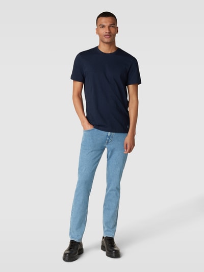 Tom Tailor T-Shirt mit melierter Optik Modell 'Uni Slub Tee' Dunkelblau 1