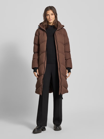 CARS JEANS Płaszcz pikowany z kapturem model ‘HESSYA’ Średniobrązowy 1