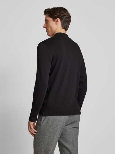 Christian Berg Men Longsleeve mit geripptem Stehkragen Black 5