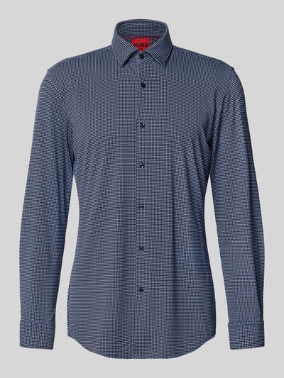 HUGO Koszula biznesowa o kroju slim fit z kołnierzykiem typu kent model 'KENNO' Granatowy 2