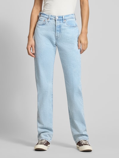 Levi's® 300 Straight Fit Jeans aus Baumwoll-Mix Modell '501®' Hellblau 4