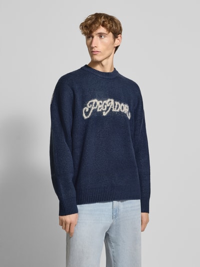 Pegador Strickpullover mit gerippten Abschlüssen Marine 4