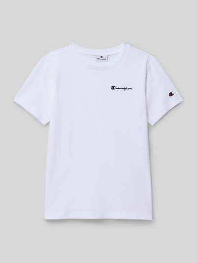 CHAMPION T-Shirt mit Label-Stitching Weiss 1