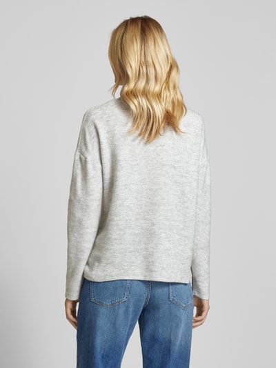 Vero Moda Loose Fit Pullover mit Stehkragen Modell 'EBBA' Hellgrau Melange 5