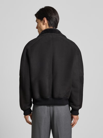 Emporio Armani Lederjacke mit Zweiwege-Reißverschluss Schlamm 5
