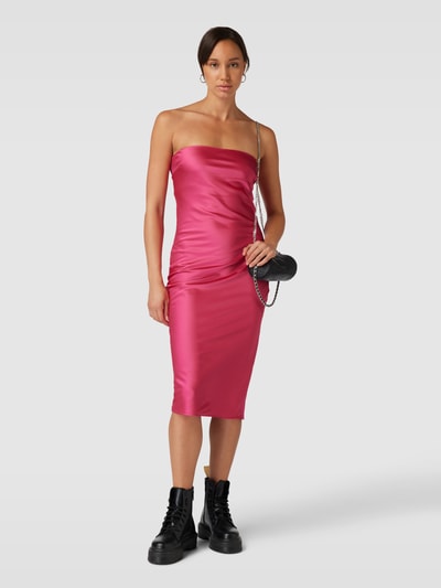 Gina Tricot Abendkleid mit Rückenschnürung Pink 1