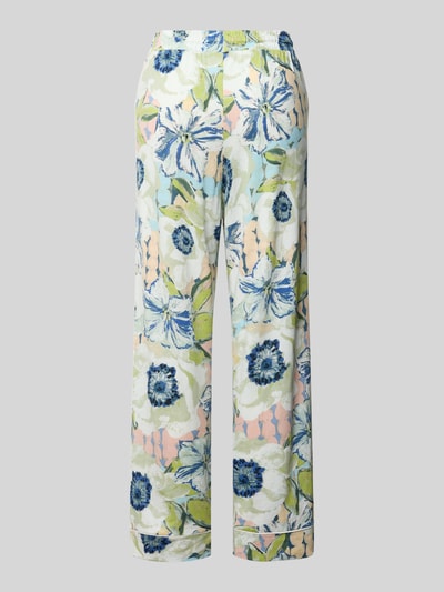 Produktfoto, Pyjama-Hose im all-over look met elastische band en tunnelkoord uit mix van katoen en modal, relaxed fit van Christian Berg Woman, bloemenprint in blauw, groen en wit