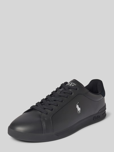 Polo Ralph Lauren Ledersneaker mit Logo- und Label-Print Modell 'HERITAGE COURT' Black 1