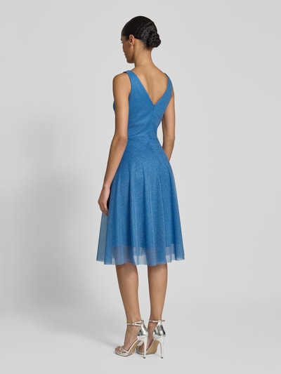 TROYDEN COLLECTION Cocktailjurk in wikkellook Bleu - 5