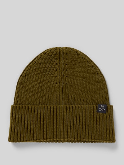 Marc O'Polo Czapka beanie z czystej bawełny z brzegiem Khaki 1