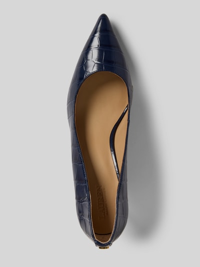 Lauren Ralph Lauren Pumps van leer met naaldhak, model 'LANETTE' Marineblauw - 3