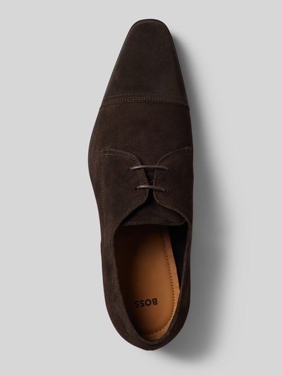 BOSS Buty derby ze skóry naturalnej model ‘Theon’ Ciemnobrązowy 3