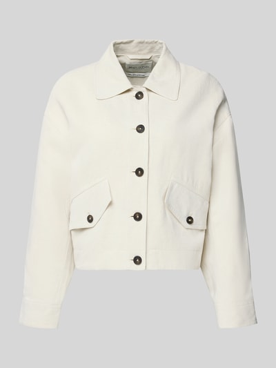 Marc O'Polo Loose fit overhemdjack van mix van viscose en linnen Offwhite - 2