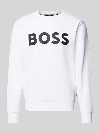 BOSS Sweatshirt met labelprint, model 'Soleri' Wit - 2