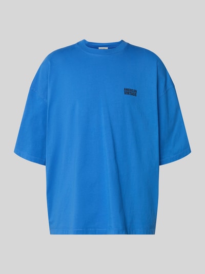 Produktfoto, T-Shirt mit Logo-Print Modell 'GIXY' von American Vintage in Blau, Rundhalsausschnitt, Loose Fit, reine Baumwolle, schlichte Textur