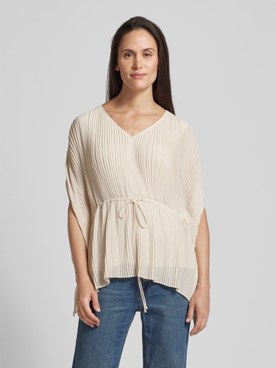 comma Blouse met plissévouwen Zand - 4