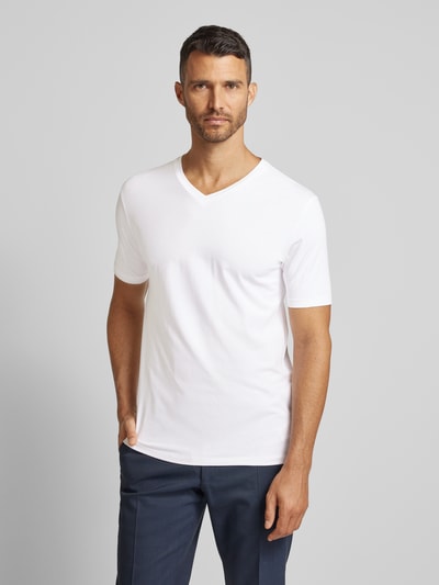 Lindbergh T-shirt met V-hals Offwhite - 4