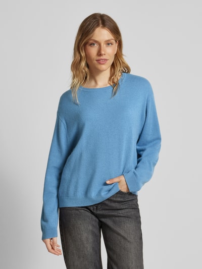 Christian Berg Woman Gebreide pullover met ribboorden Rookblauw - 4