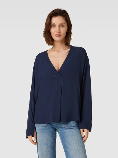 Esprit Blouse van viscose met V-hals Marineblauw - 4