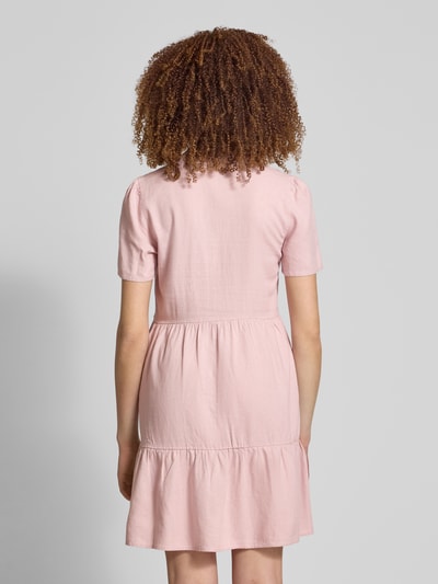 Only Comfort Fit Freizeitkleid aus Viskose-Leinen-Mix Modell 'TIRI-CARO' Rosa 5