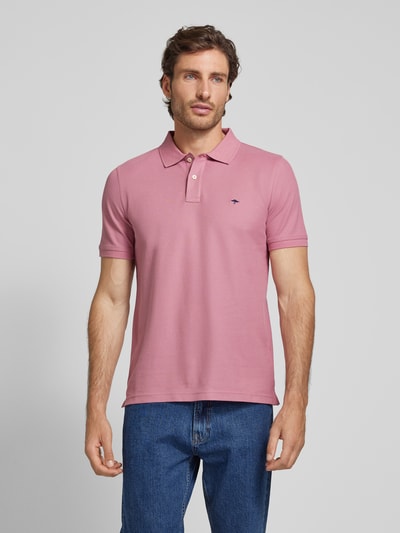 Fynch-Hatton Regular fit poloshirt met labelstitching Lavendel - 4