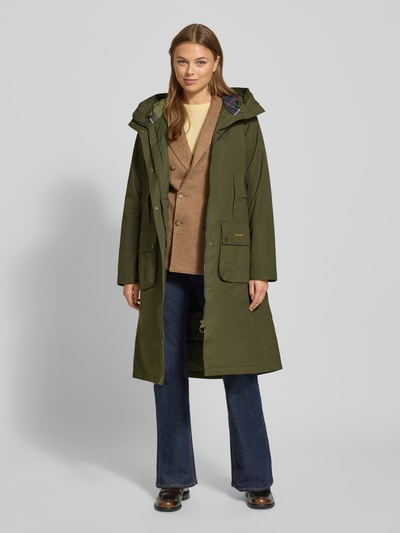 Barbour Regular fit lang functioneel jack van katoenmix, model 'BAMBURGH' Olijfgroen - 1