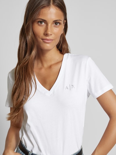 ARMANI EXCHANGE T-Shirt mit V-Ausschnitt Offwhite 3