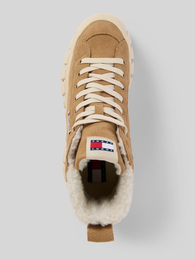Tommy Jeans Kozaki sznurowane z naturalnej skóry welurowej model ‘VULC’ Jasnobrązowy 3