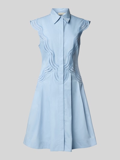 Copenhagen Muse Sukienka o długości do kolan z wykładanym kołnierzem i krytą listwą guzikową Jasnoniebieski 2