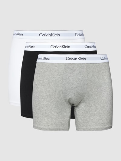 Calvin Klein Underwear Obcisłe bokserki z wyhaftowanym logo w zestawie 3 szt. Jasnoszary 2