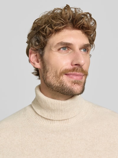 Casual Friday Slim Fit Rollkragenpullover aus Woll-Mix Modell 'Karl' Offwhite 3