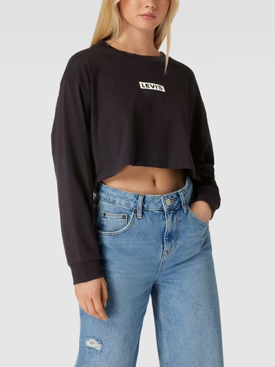 Levi's® Cropped T-Shirt mit Label-Print Black 4