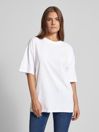 Hugo Blue Oversized T-shirt met labeldetail Wit - 4