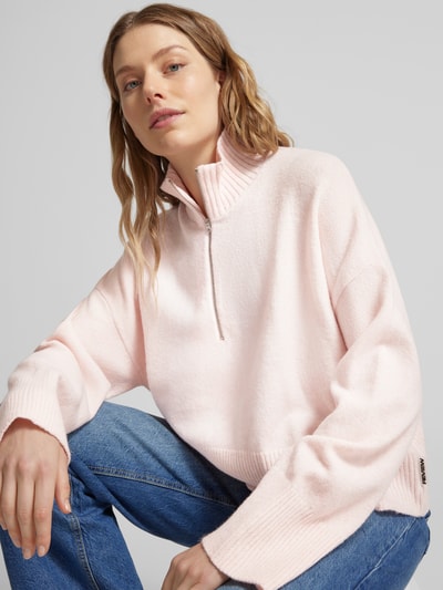 Review Oversized gebreide pullover met ribboorden Rosé - 3