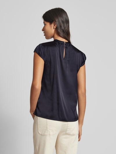 comma Regular fit blouse met druppelvormige hals Marineblauw - 5