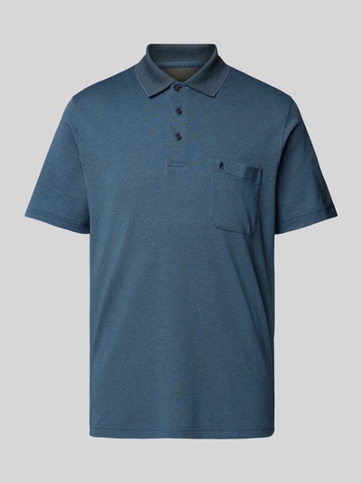 RAGMAN Regular fit poloshirt met all-over motief Marineblauw - 2