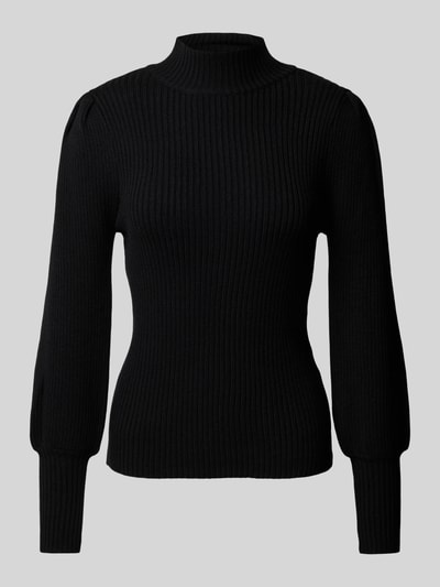 Only Gebreide pullover met opstaande kraag, model 'KATIA' Zwart - 1