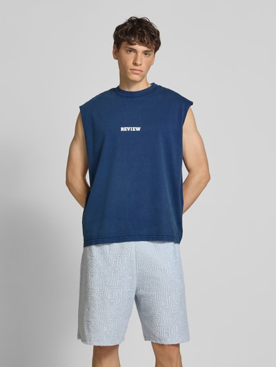 REVIEW Tanktop mit Label-Print Dunkelblau 4