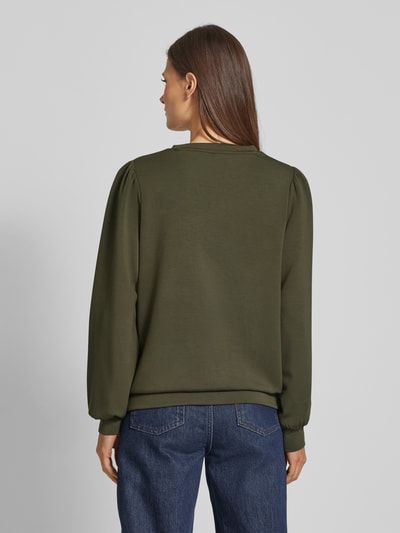 Soyaconcept Sweatshirt met ruches, model 'Banu' Kaki - 5