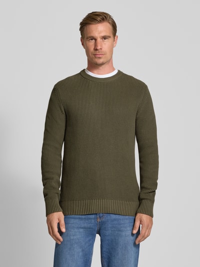 MCNEAL Strickpullover mit Rundhalsausschnitt Oliv 4