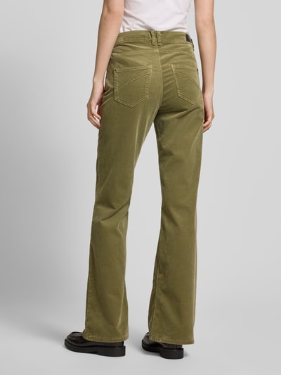 Gardeur Flared cut corduroy broek, model 'Zuri126' Rietgroen - 5