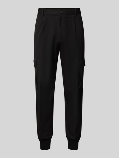 HUGO Tapered Fit Cargohose mit Strukturmuster Modell 'Glavin' Black 2