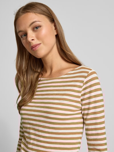 Marc O'Polo Shaped Fit Langarmshirt aus reiner Baumwolle Sand 3
