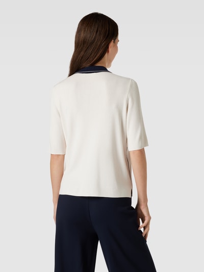 Jake*s Collection Poloshirt aus Viskose-Mix mit Knopfleiste Ecru 5