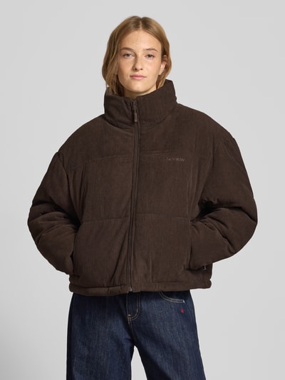 Review Kurtka pikowana o kroju regular fit z imitacji sztruksu Ciemnobrązowy 4