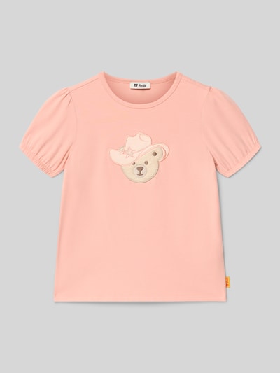 Productfoto, Regular Fit T-shirt met logostitching van Steiff, elastische katoenmix, ronde hals, elastische mouwboord, ruglengte maat 116 43 cm