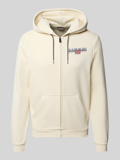 Napapijri Bluza rozpinana z kapturem i kieszenią kangurką model ‘AYLMER’ Złamany biały 2