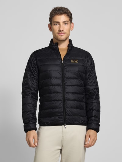EA7 Emporio Armani Donsjack met labelprint, model 'TRAIN CORE' Zwart - 4